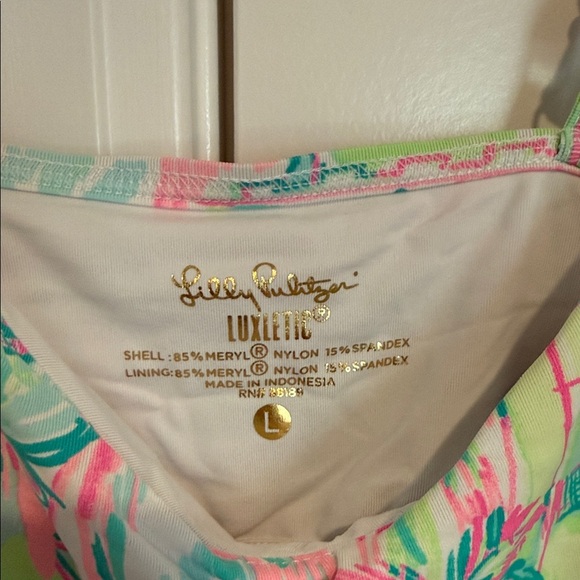 Lilly Pulitzer Luxletic dress. Tropical Print athletic dress - Pink, Teal & Lime - Picture 2 of 3